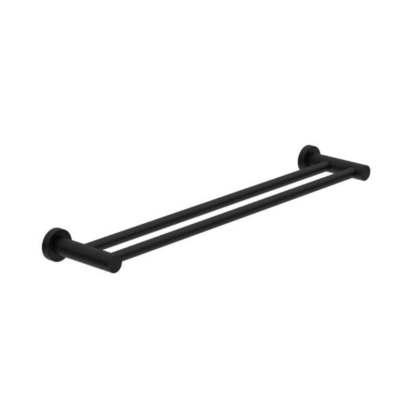 Nero Classic/Dolce Double Towel Rail 600mm Matte Black