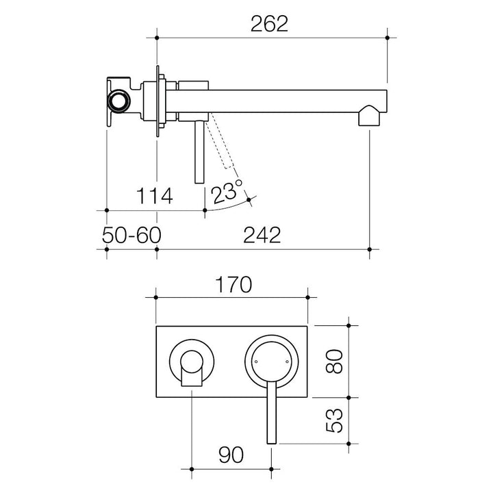 Caroma Titan Stainless Steel Wall Bath Mixer