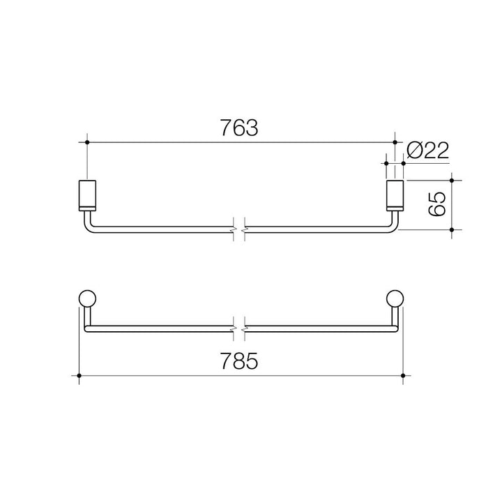 Caroma Titan Stainless Steel Single Towel Rail