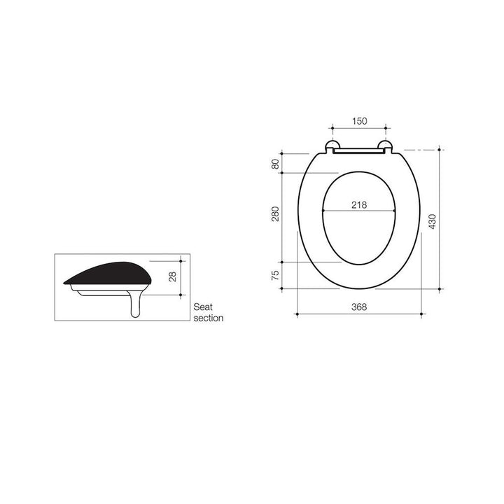 Caroma Caravelle Care Double Flap Toilet Seat (Anthracite Grey) with GermGard®
