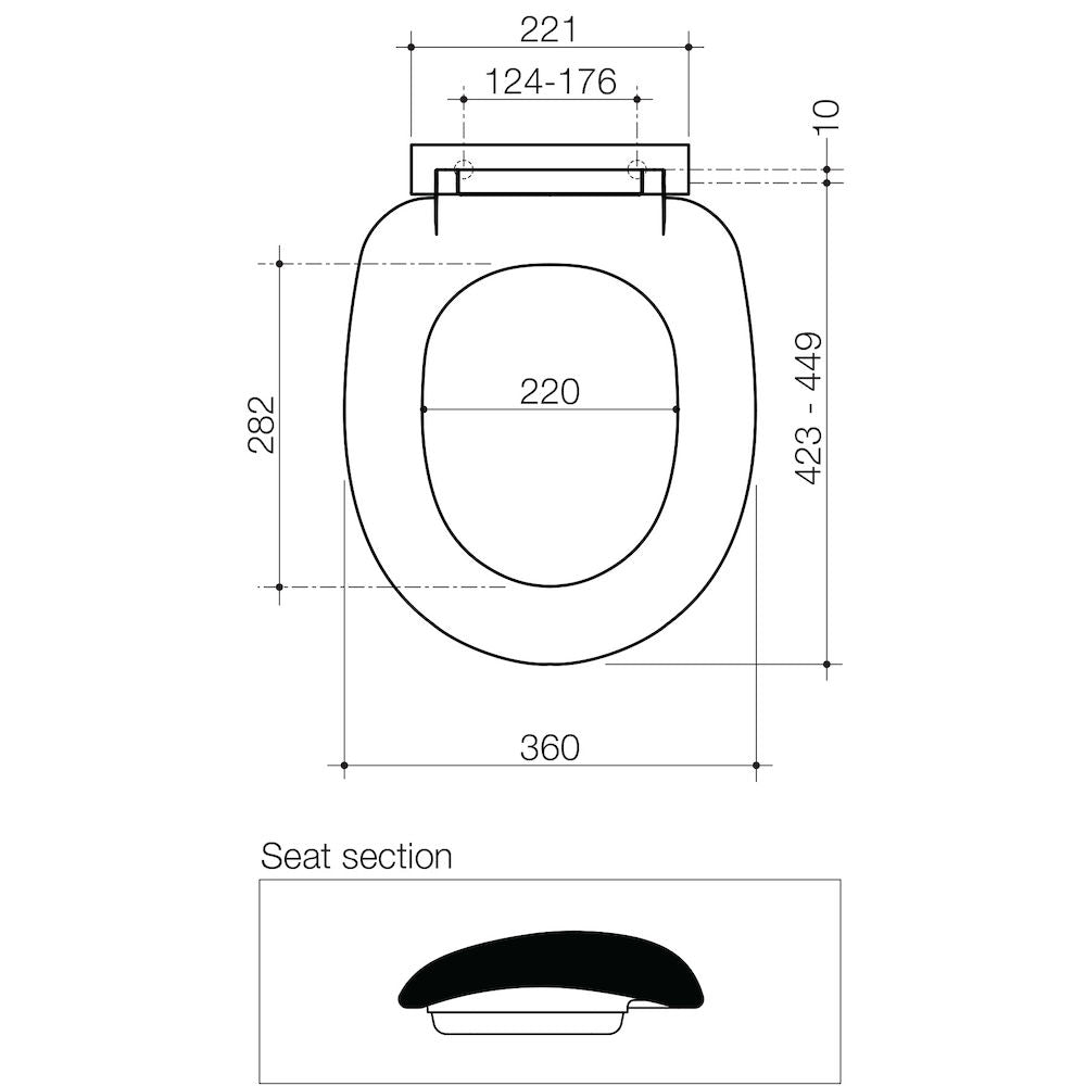 Caroma Profile Soft Close T/Seat Plastic Hinge with GermGard®