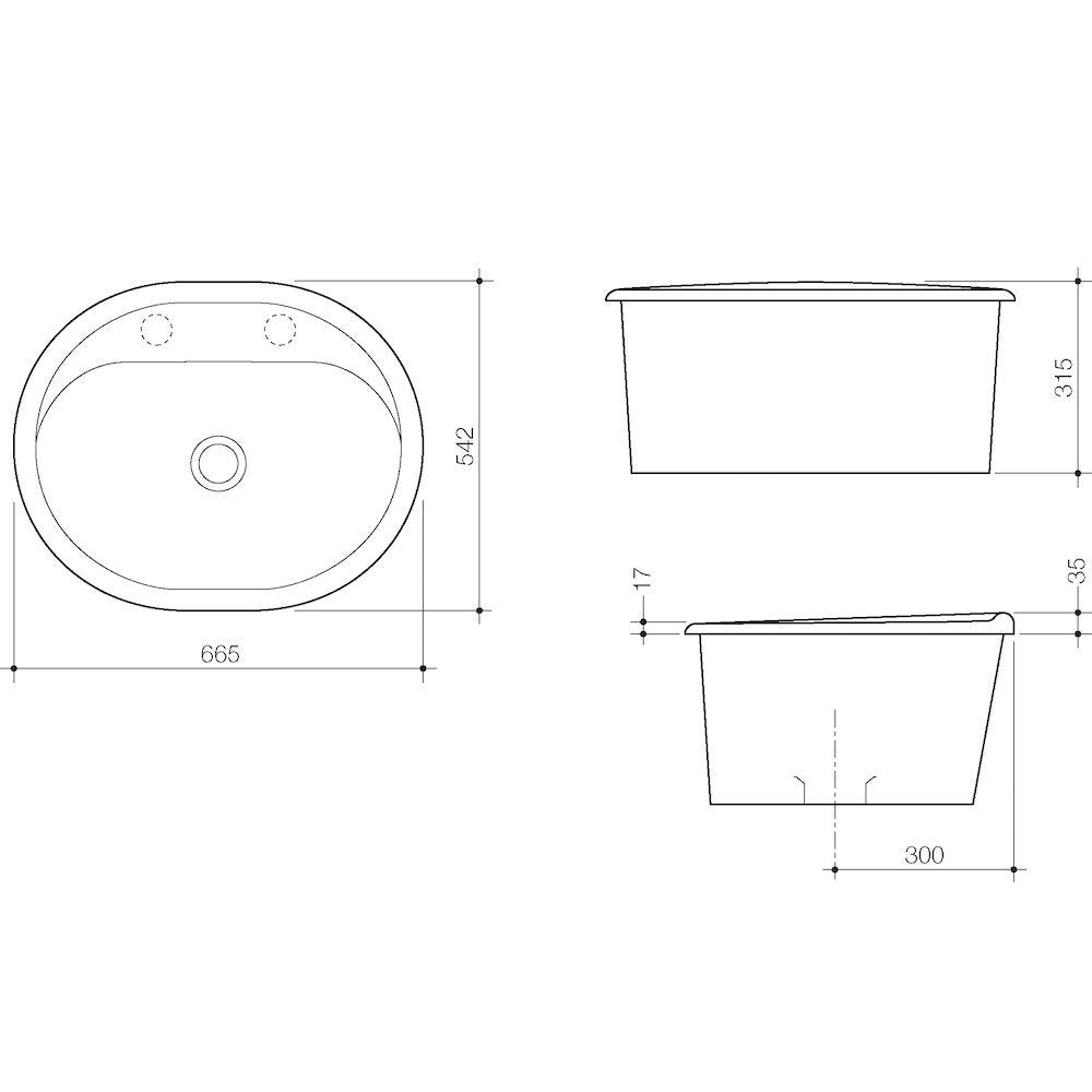 Caroma Metro 35 Utility Basin - 0TH