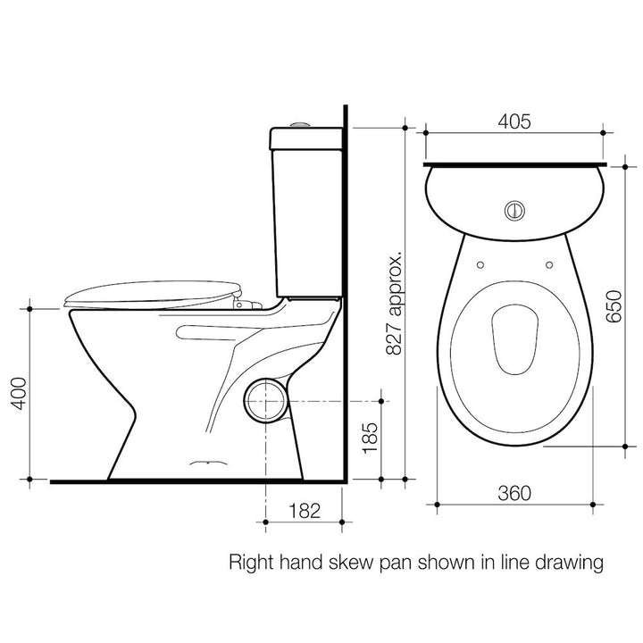 Caroma Profile Right Hand Skew Trap Close Coupled Suite