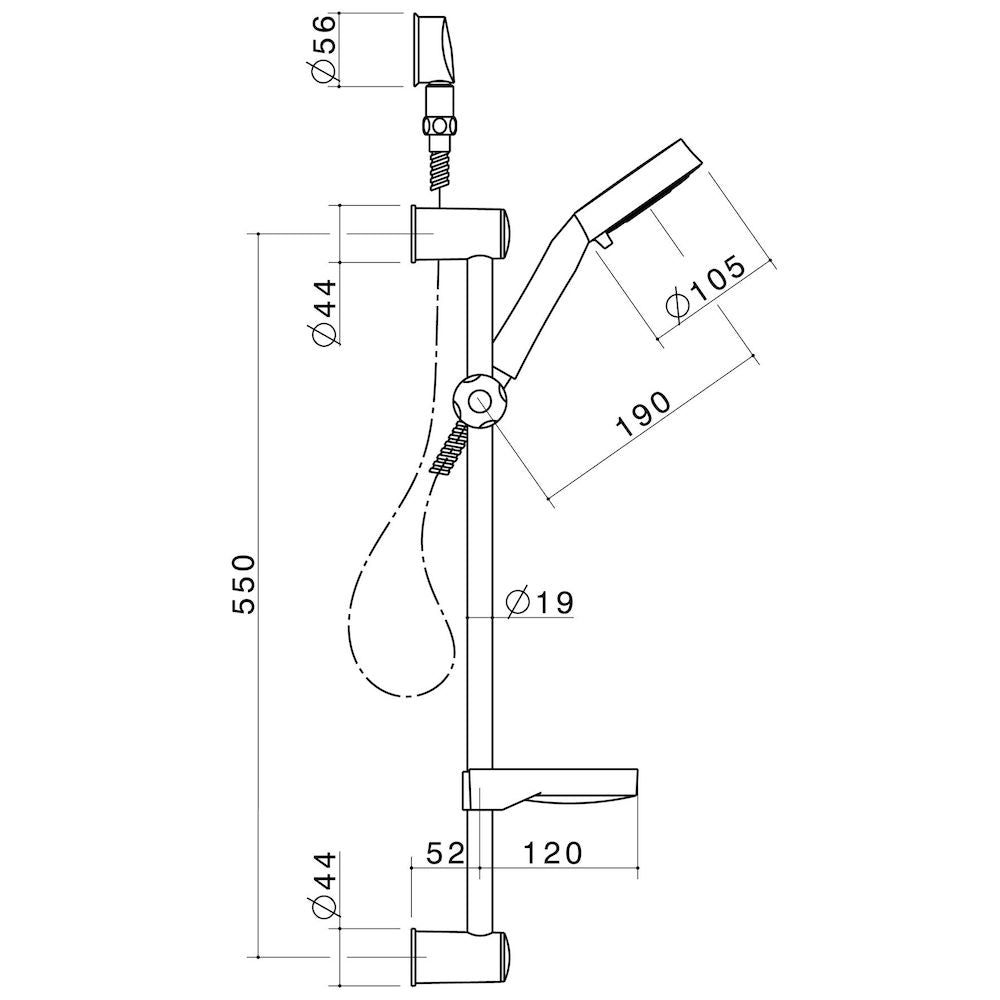 Caroma Tasman II Rail Shower