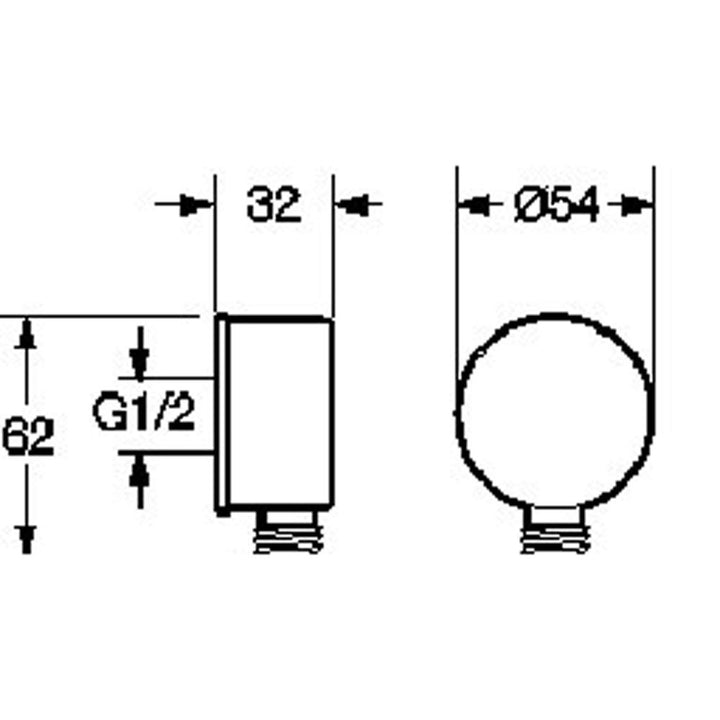 Caroma Virtu Facit Wall Elbow Connection