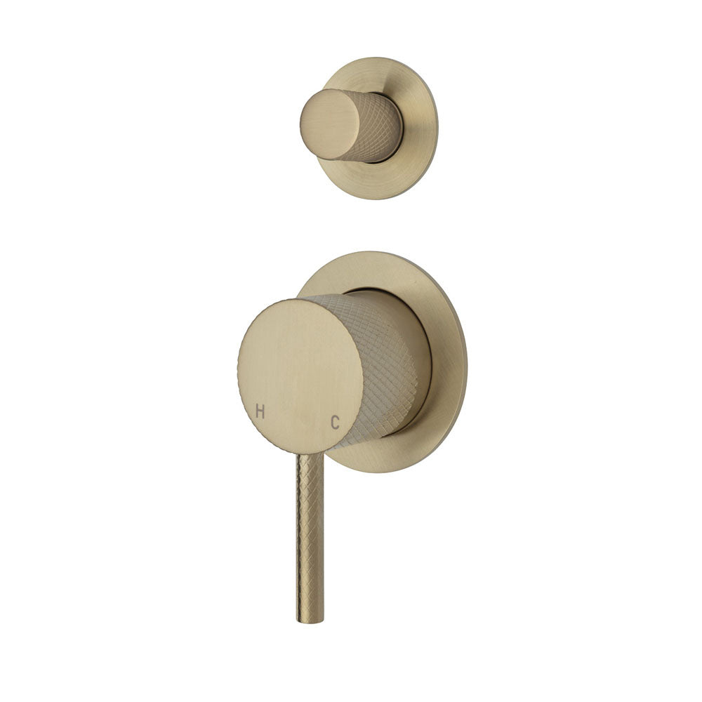 Fienza Axle Wall Diverter Mixer With Small Round Plates Urban Brass