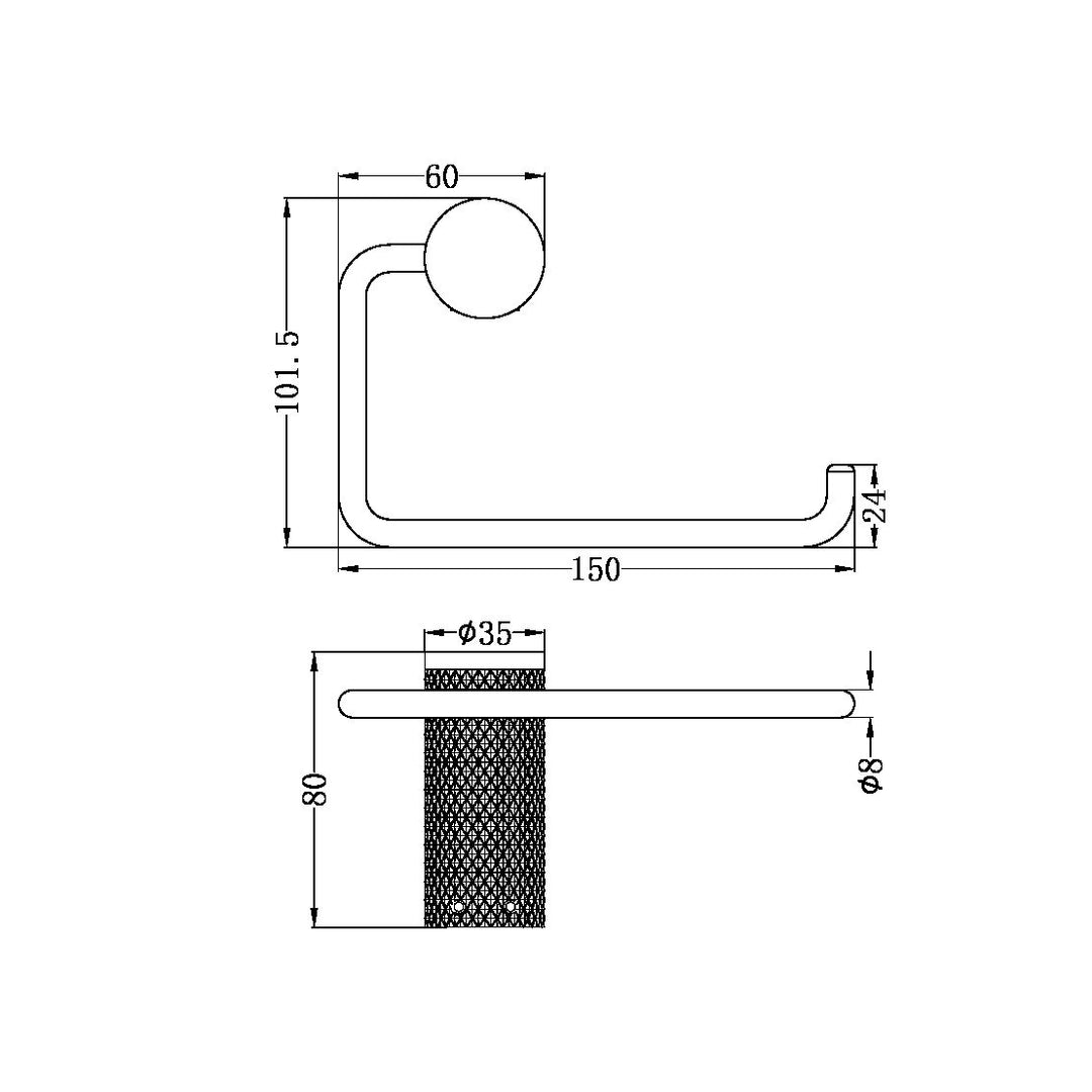 Nero Opal Toilet Roll Holder Graphite