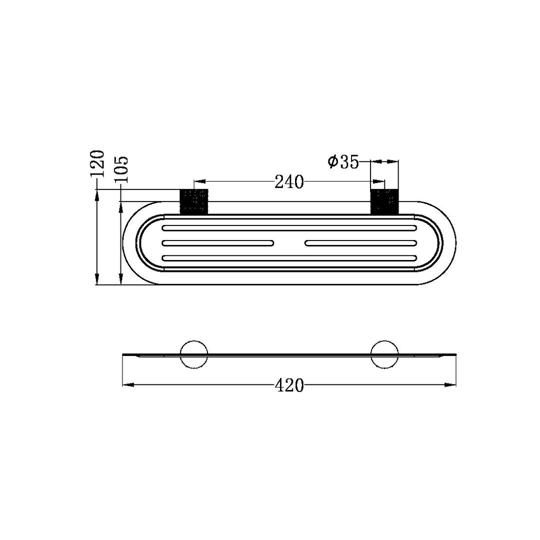 Nero Opal Metal Shelf Graphite