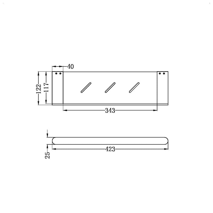 Nero Bianca Shower Shelf Chrome