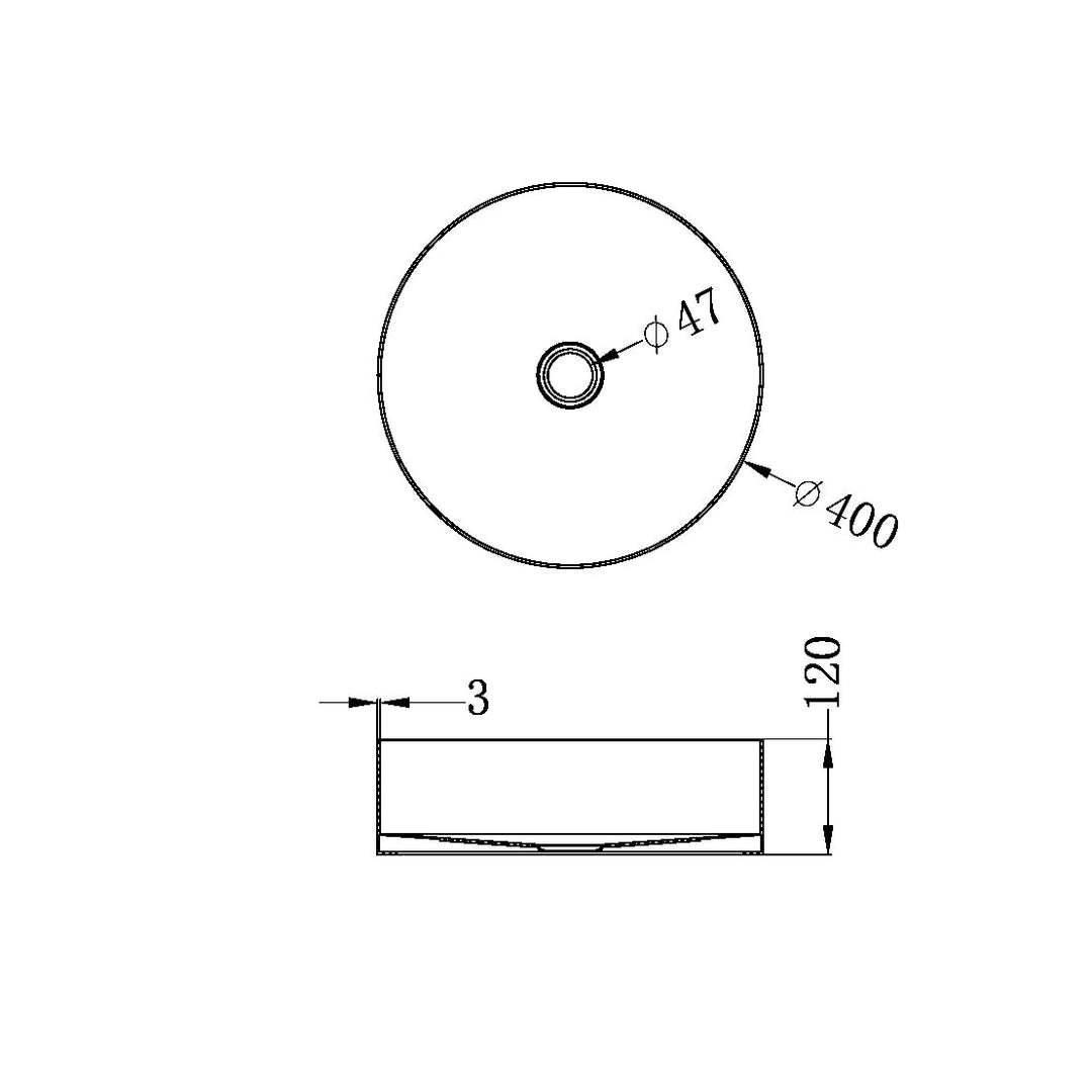 Nero Round 400mm Stainless Steel Basin Brushed Nickel