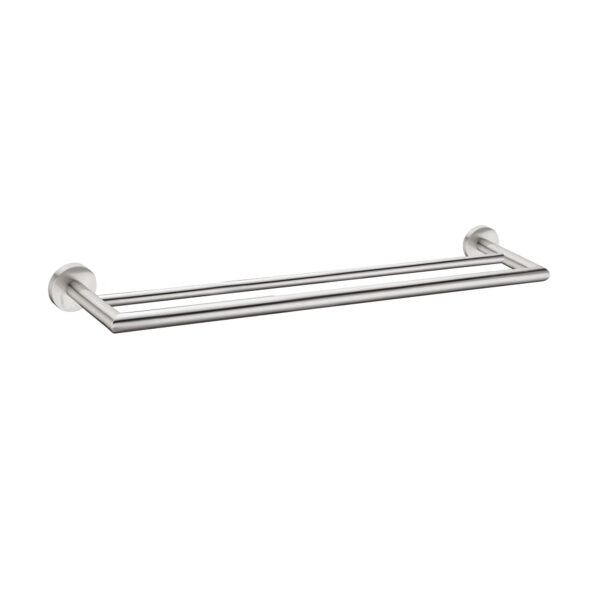 Nero Dolce 700mm Double Towel Rail Brushed Nickel