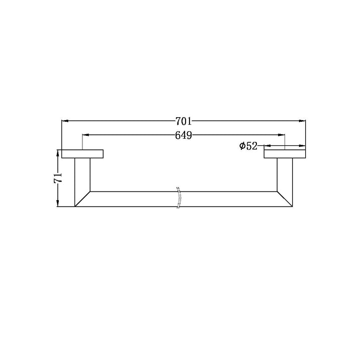 Nero Dolce 700mm Single Towel Rail Chrome