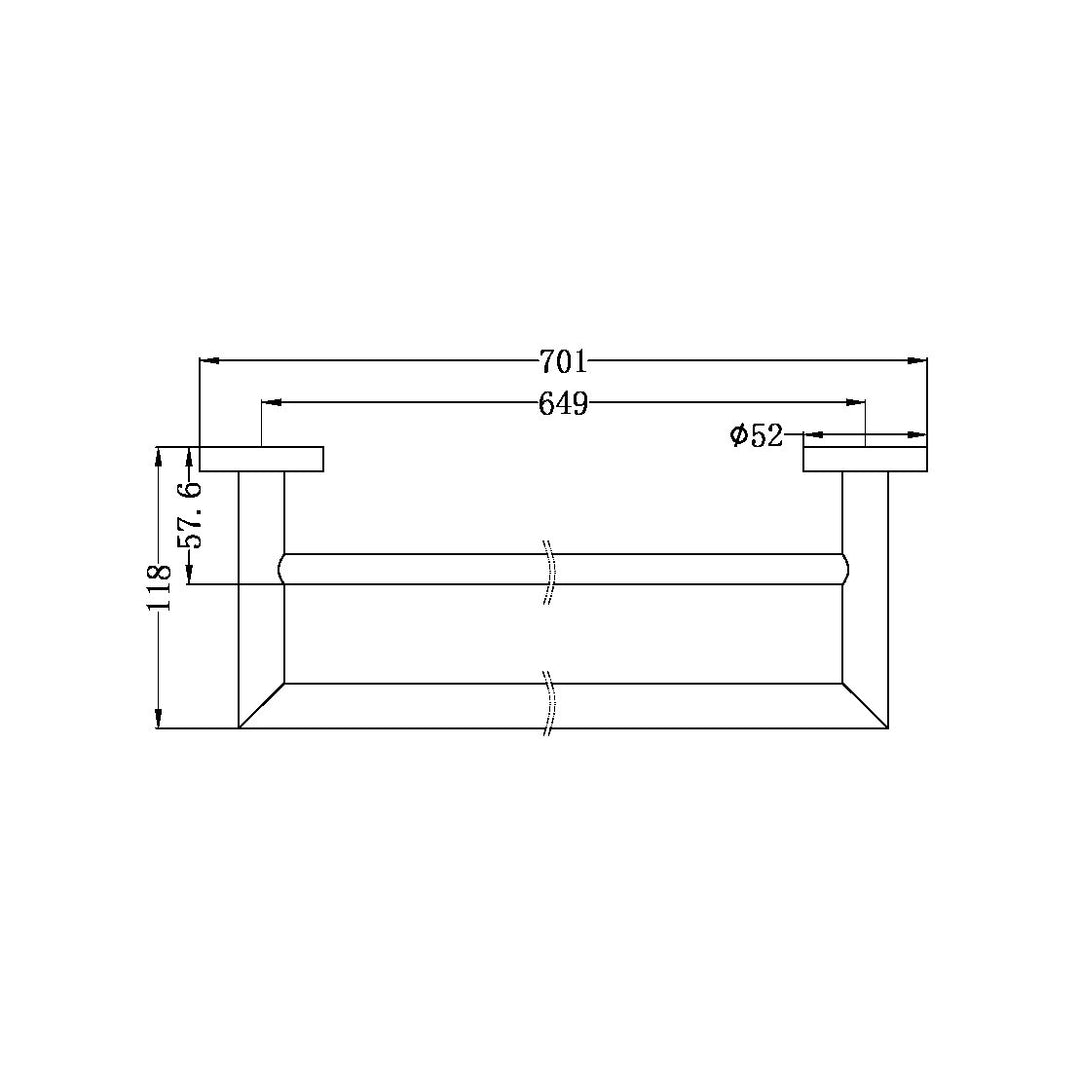 Nero Dolce 700mm Double Towel Rail Matte Black