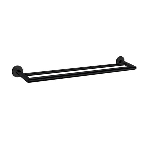 Nero Dolce 700mm Double Towel Rail Matte Black