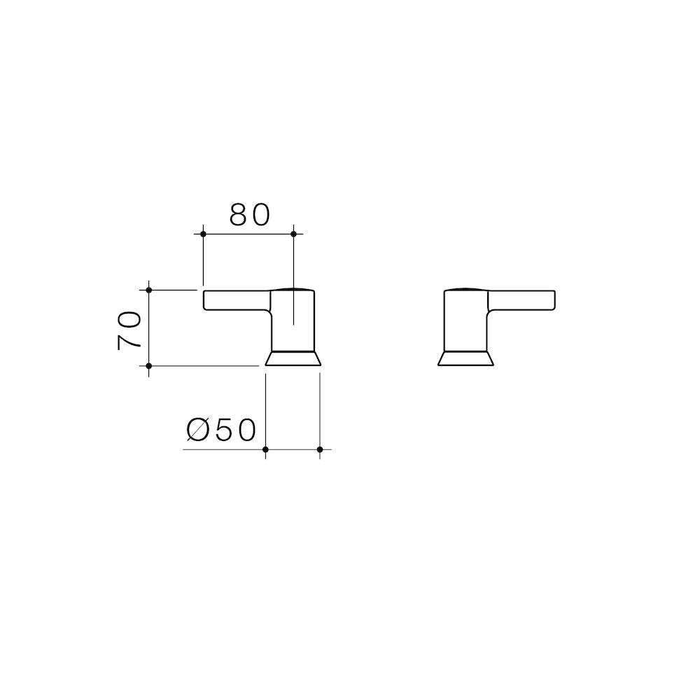 Caroma G Series+ Lever Basin Top Assembly - 80mm handles