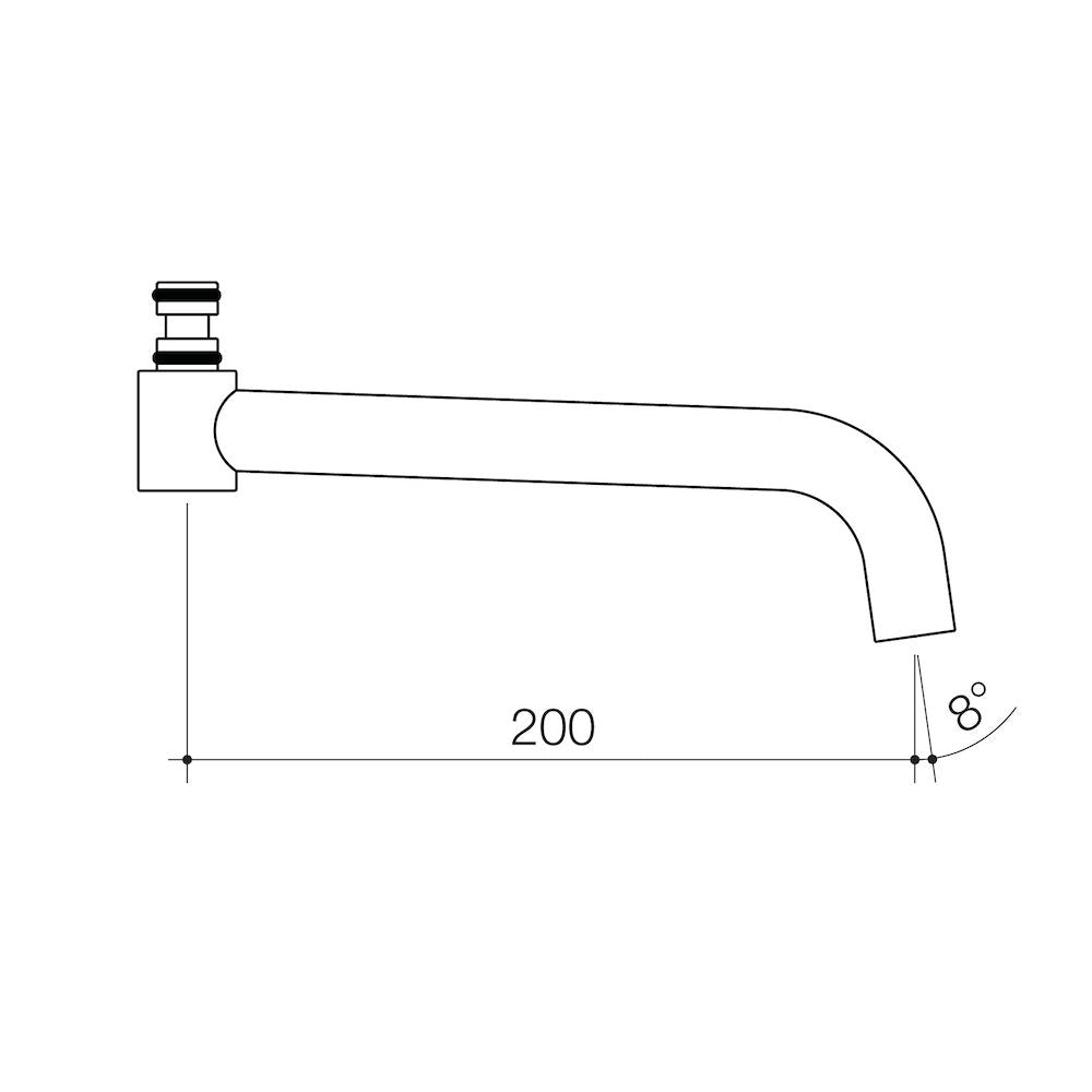 Caroma G Series+ Underslung Wall Sink Outlet - 200mm
