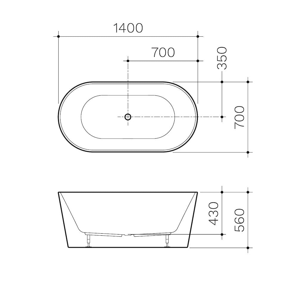 Clark Round Freestanding Bath 1400mm (No Overflow)