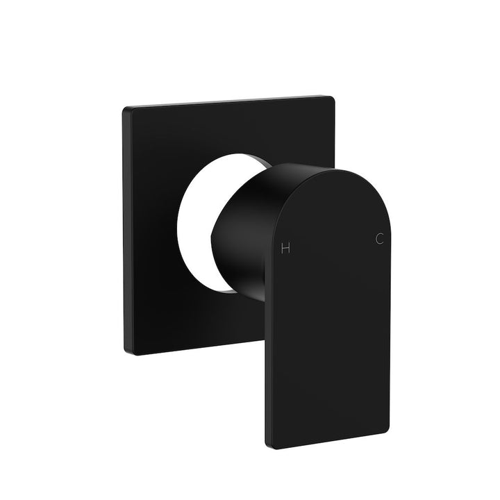 Clark Round Square Wall Mixer Square Trim Kit - Matte Black