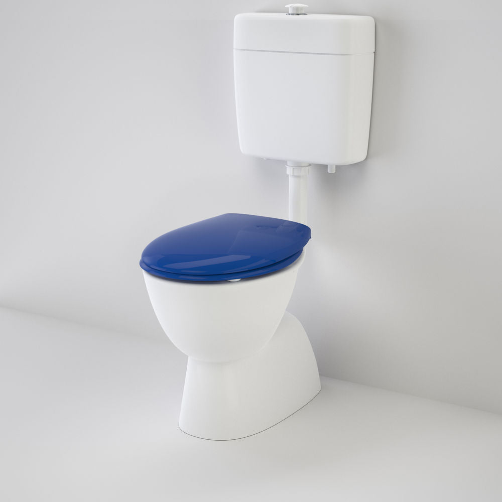 Caroma Care 200 V2 Connector (S Trap) Suite with Caravelle Care Double Flap Seat - Sorrento Blue