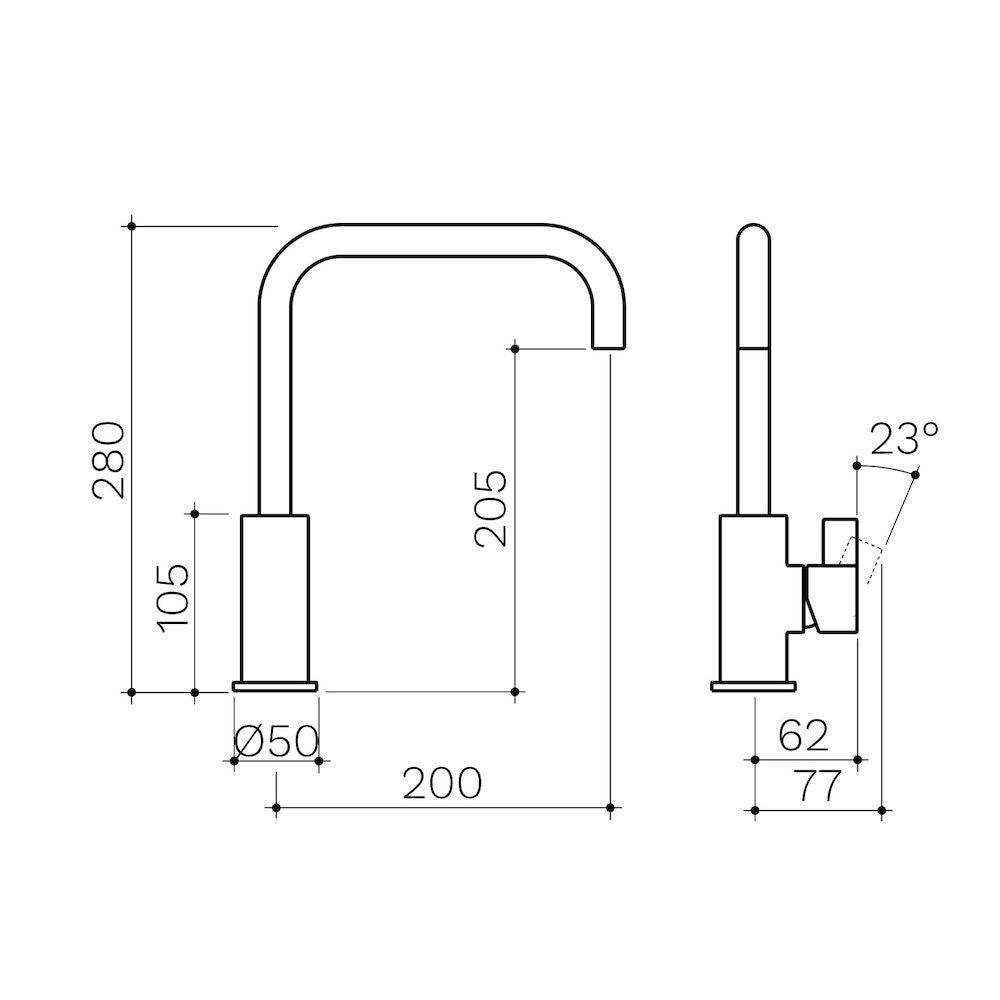 Clark Round Blade Sink Mixer - Matte Black