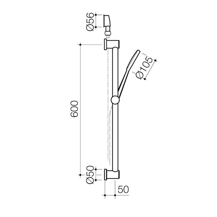 Clark Round Basic Rail Shower - Chrome