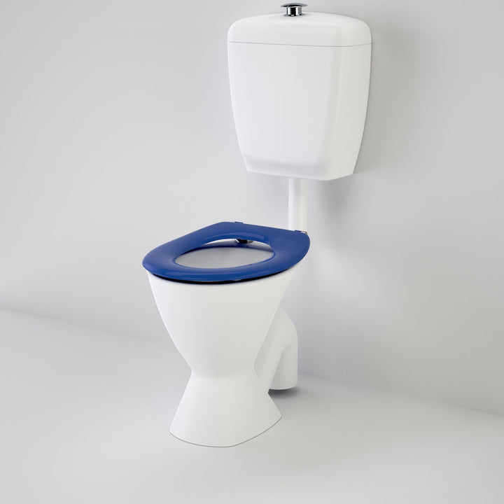 Caroma Care 300 Connector (S Trap) Suite with Caravelle Care Single Flap Seat - Sorrento Blue