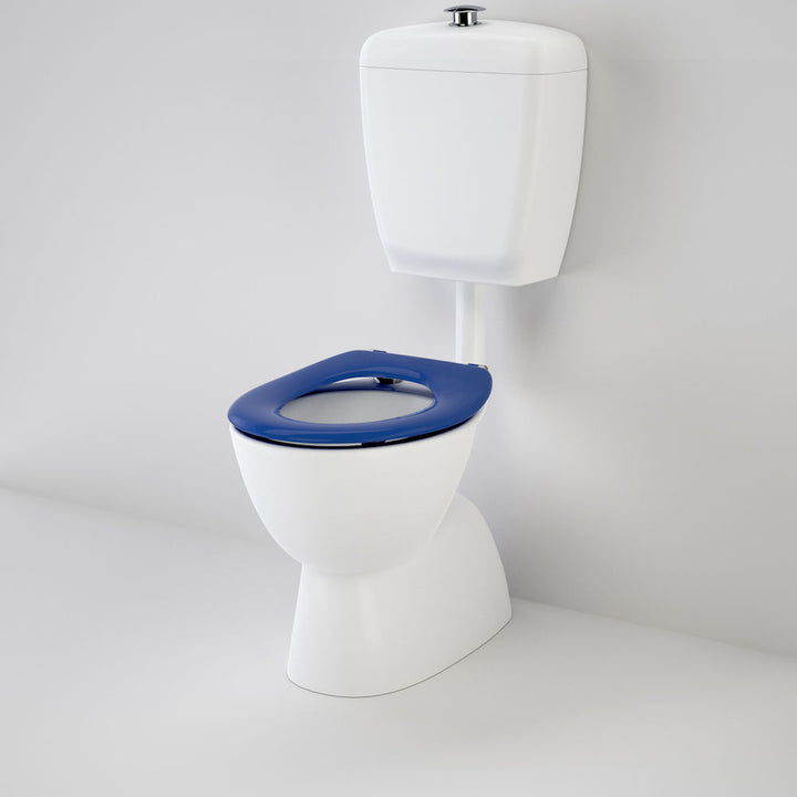 Caroma Care 400 Connector (S Trap) Suite with Caravelle Care Single Flap Seat - Sorrento Blue