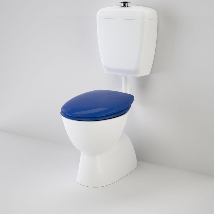 Caroma Care 400 Connector (S Trap) Suite with Caravelle Care Double Flap Seat - Sorrento Blue