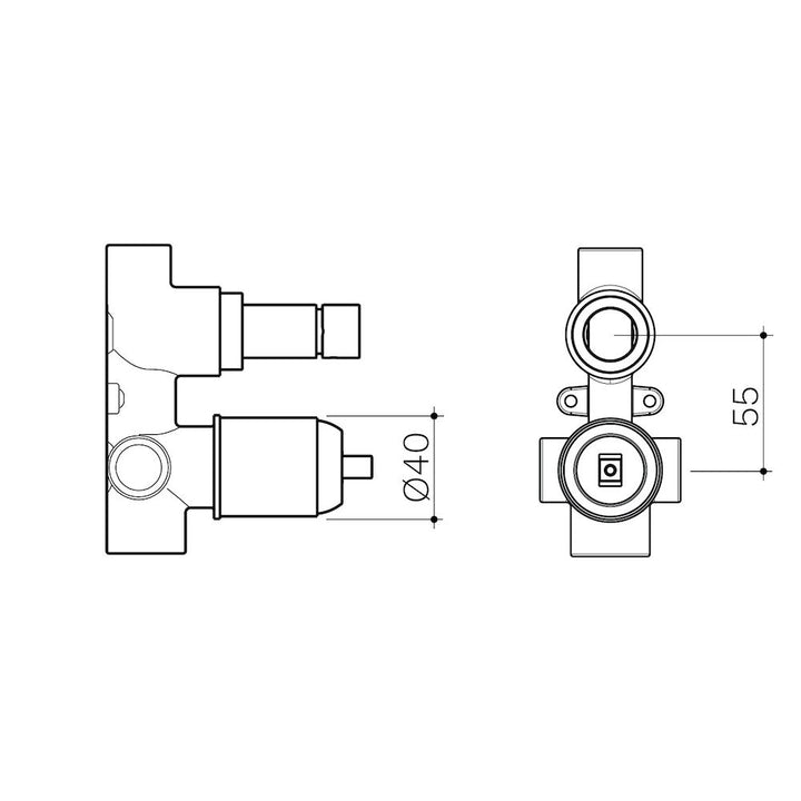 Clark Wall Mixer with Diverter - Inwall Body - Chrome