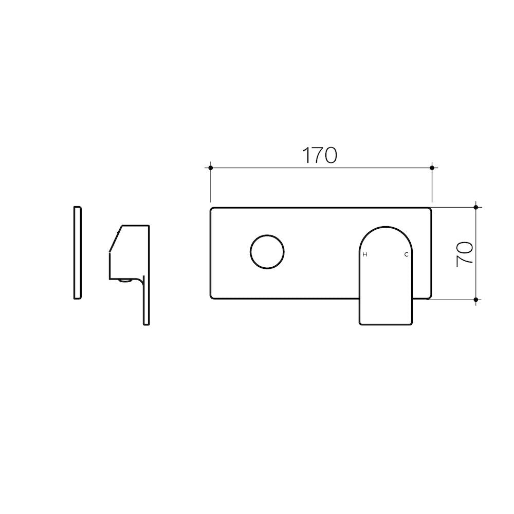 Clark Round Square Wall Basin/Bath Mixer Trim Kit - Matte Black