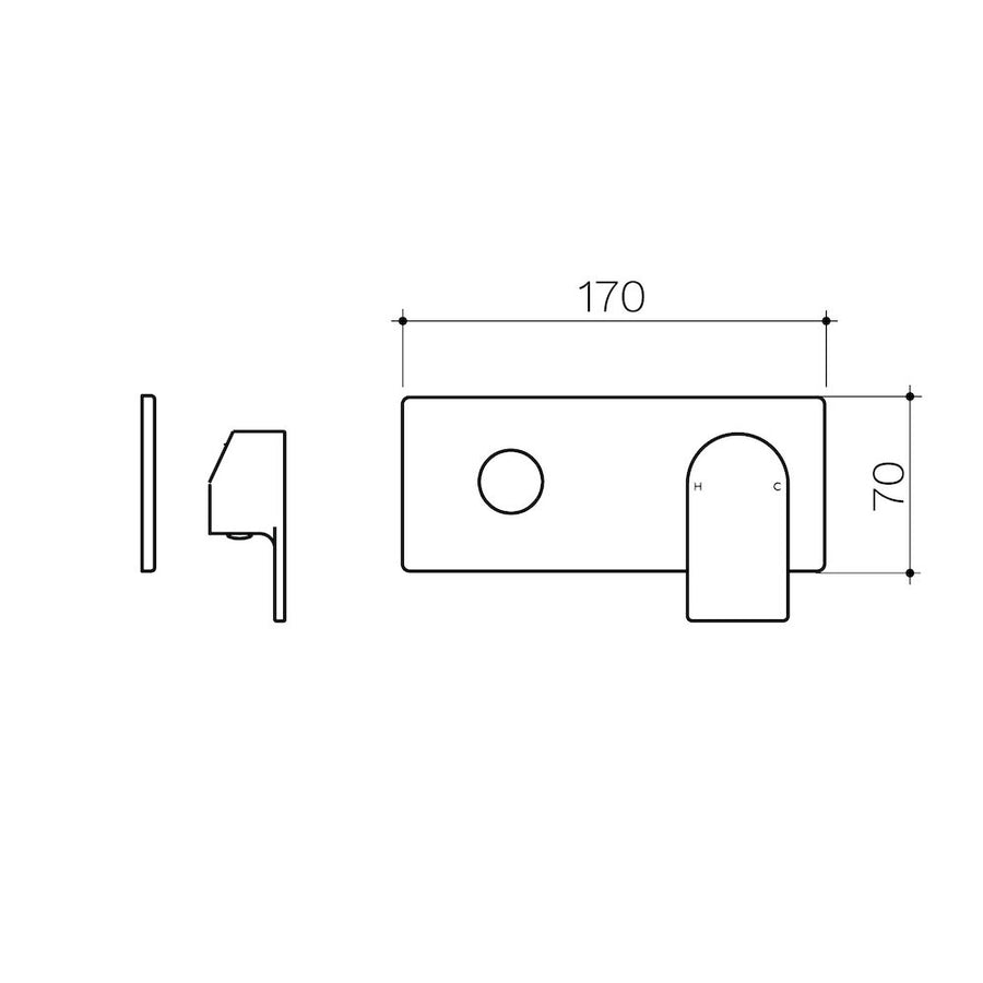 Clark Round Square Wall Basin/Bath Mixer Trim Kit - Matte Black