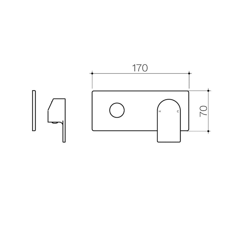 Clark Round Square Wall Basin/Bath Mixer Trim Kit - Chrome