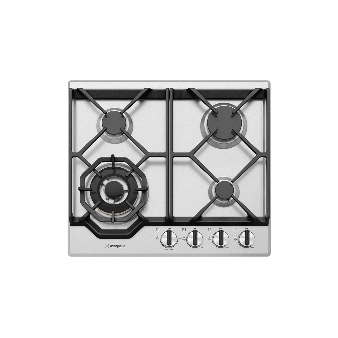 WESTINGHOUSE 60 CM GAS COOKTOP STAINLESS STEEL WOK