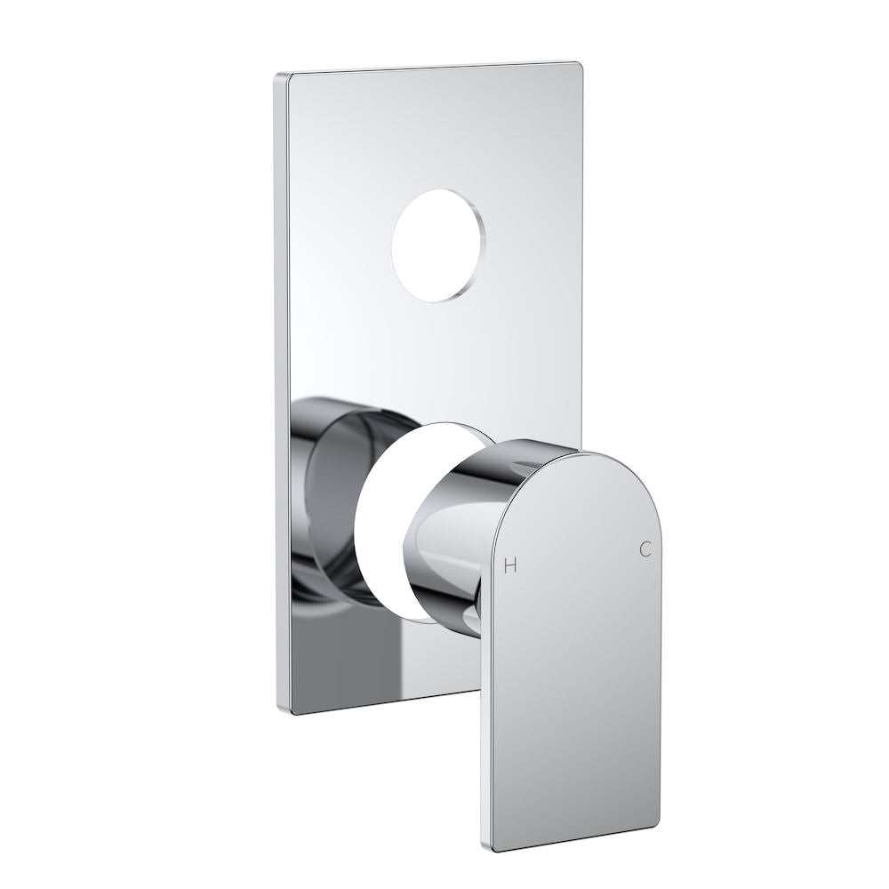 Clark Round Square Wall Mixer with Diverter - Trim Kit - Chrome