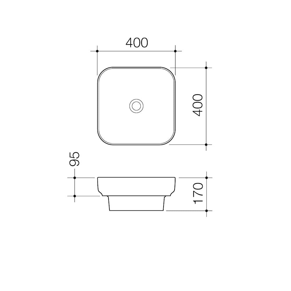 Caroma Tribute Square 400 Inset Basin NTH