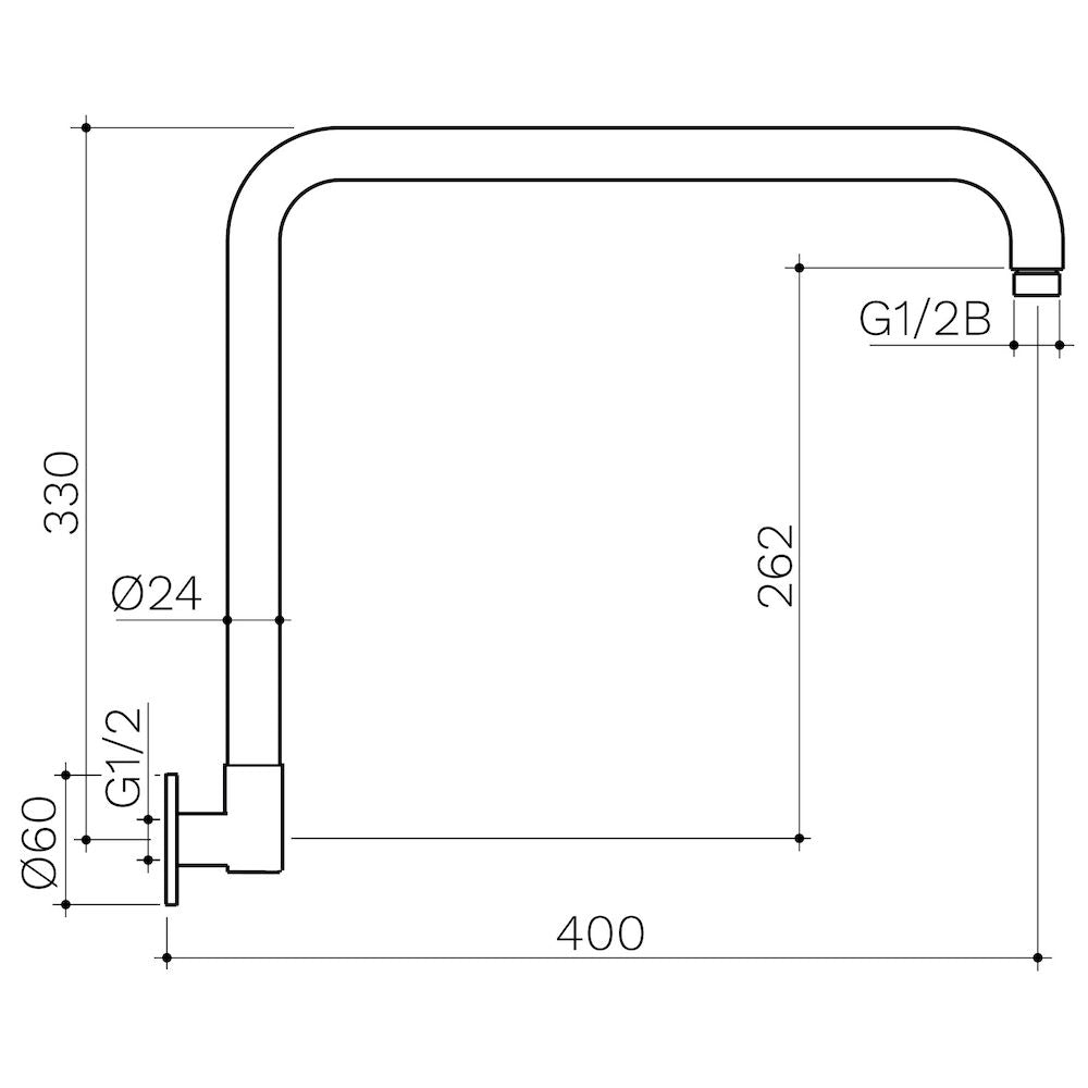 Clark Upswept Wall Arm 400mm - Matte Black