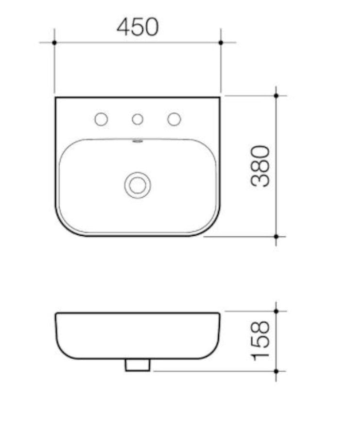 Caroma Luna Wall Basin 3TH