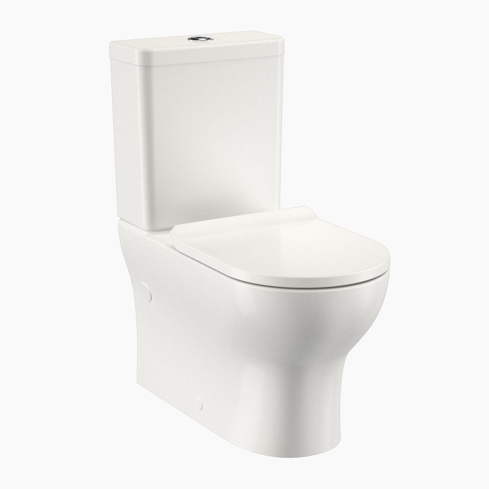Clark Round Back To Wall Toilet Suite - Back Entry (Slimline Seat)