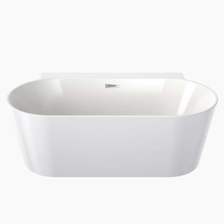 Clark Round Back to Wall Freestanding Bath 1600mm (with Overflow)