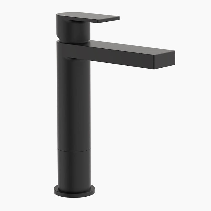 Clark Round Square Tower Basin Mixer - Matte Black