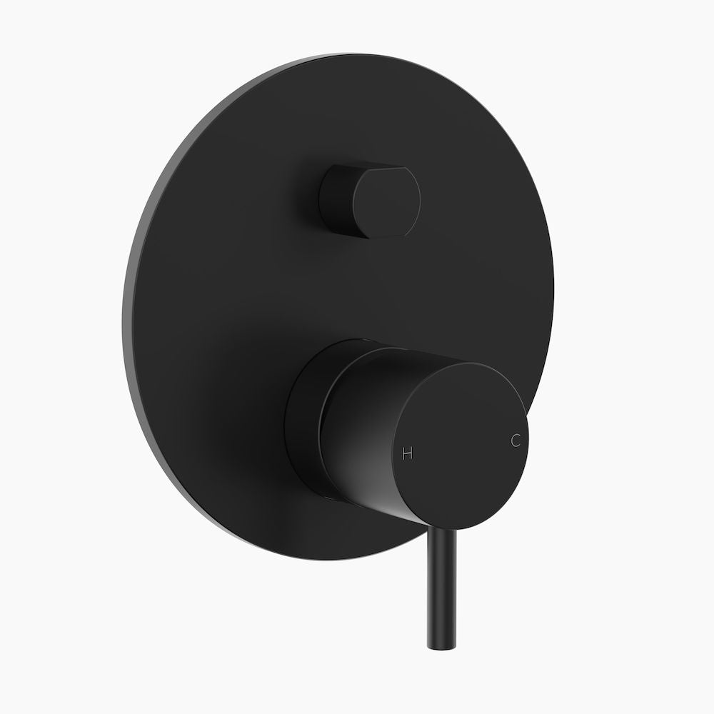 Clark Round Pin Wall Mixer with Diverter - Matte Black