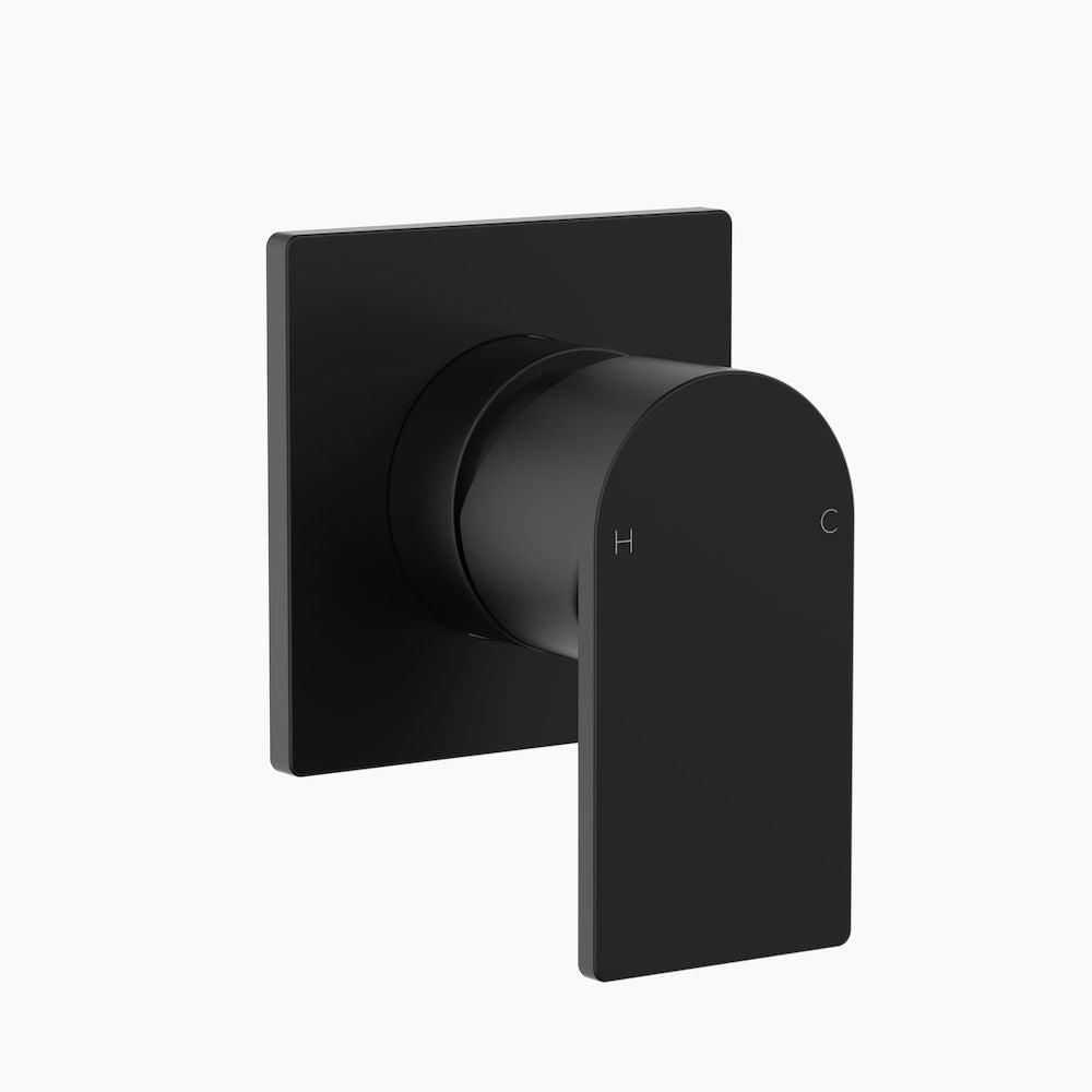 Clark Round Square Wall Mixer - Matte Black