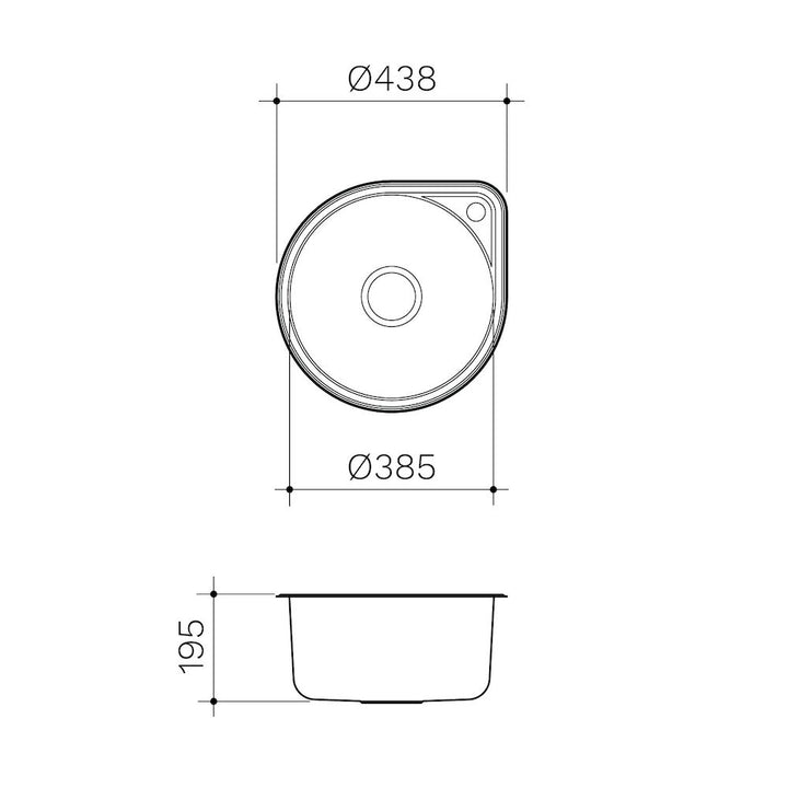 Clark Round Bowl Overmount with Tap Landing