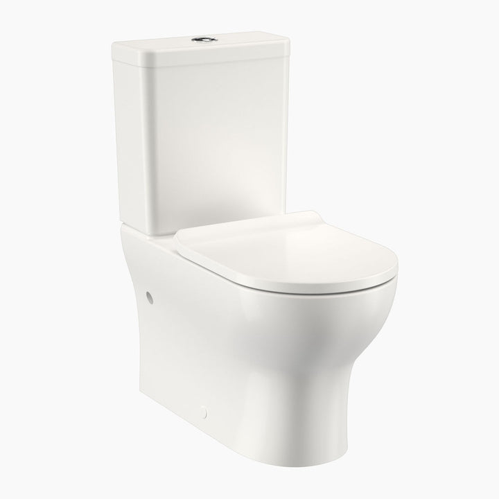 Clark Round Back To Wall Toilet Suite - Bottom Inlet (Slimline Seat)