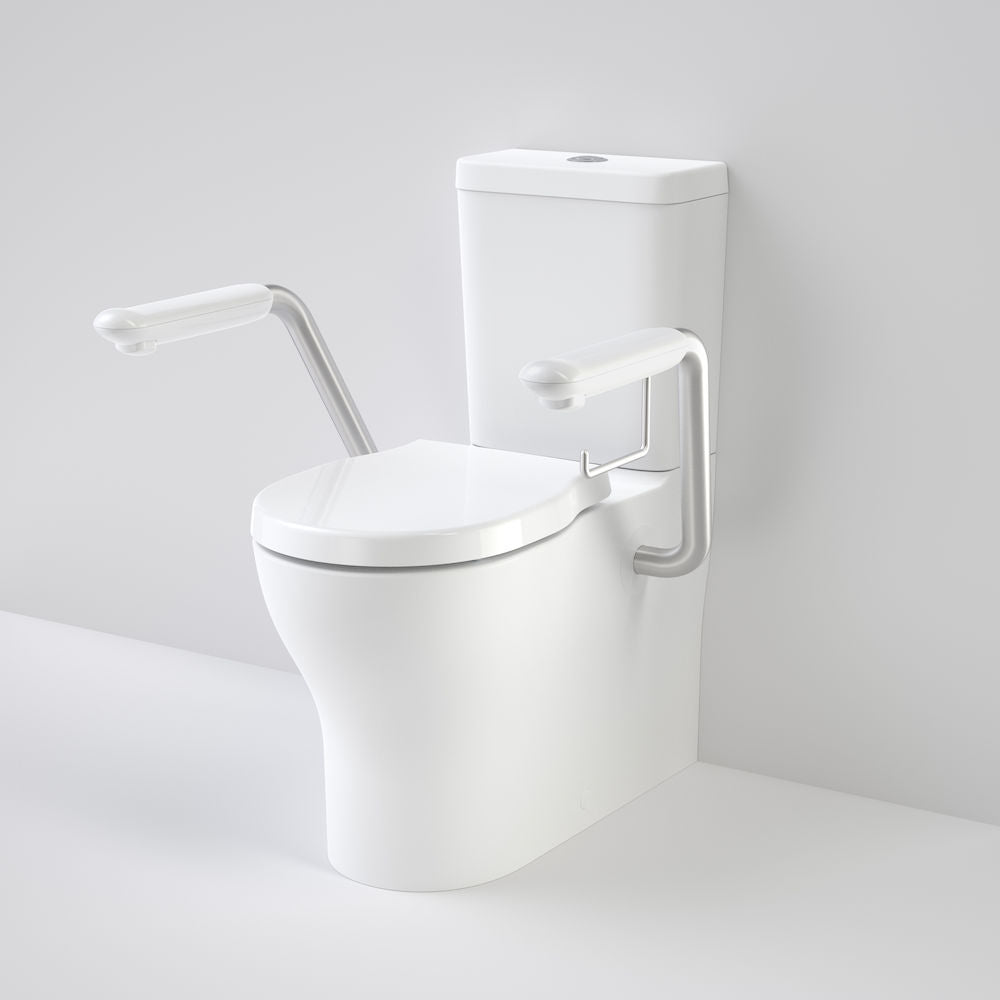 Caroma Opal Cleanflush Easy Height Wall Faced Close Coupled Suite with Double Flap Seat and Armrest
