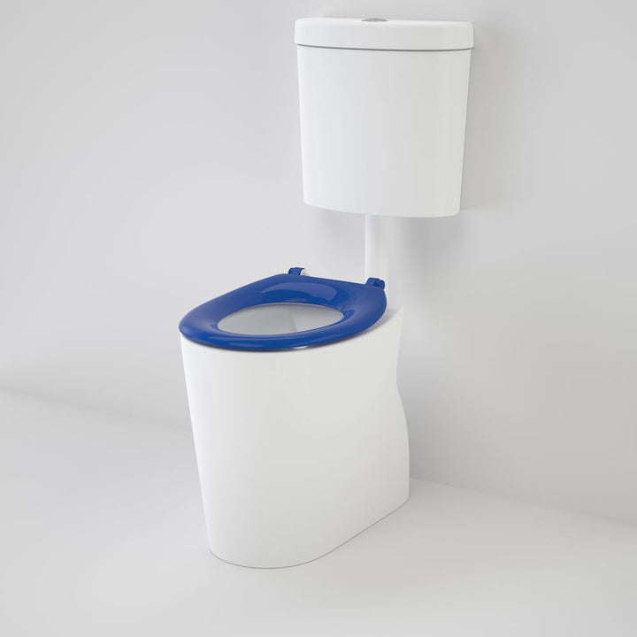 Caroma Care 610 Cleanflush Connector S Trap Suite with Caravelle Single Flap Seat Sorrento Blue