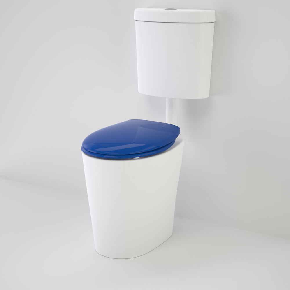 Caroma Care 610 Cleanflush Connector P Trap Suite with Caravelle Double Flap Seat Sorrento Blue