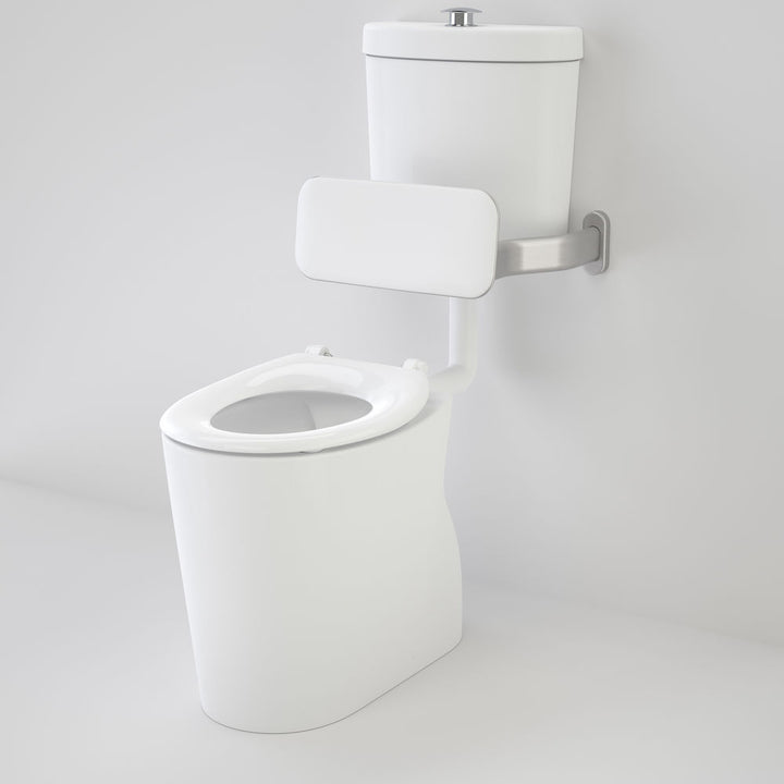 Caroma Care 610 Cleanflush Connector S Trap Suite with Backrest and Caravelle Single Flap Seat White