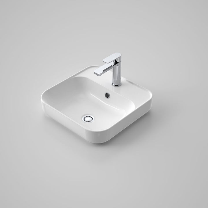 Caroma Tribute Square 420 Inset Basin 1 Tap Hole Overflow