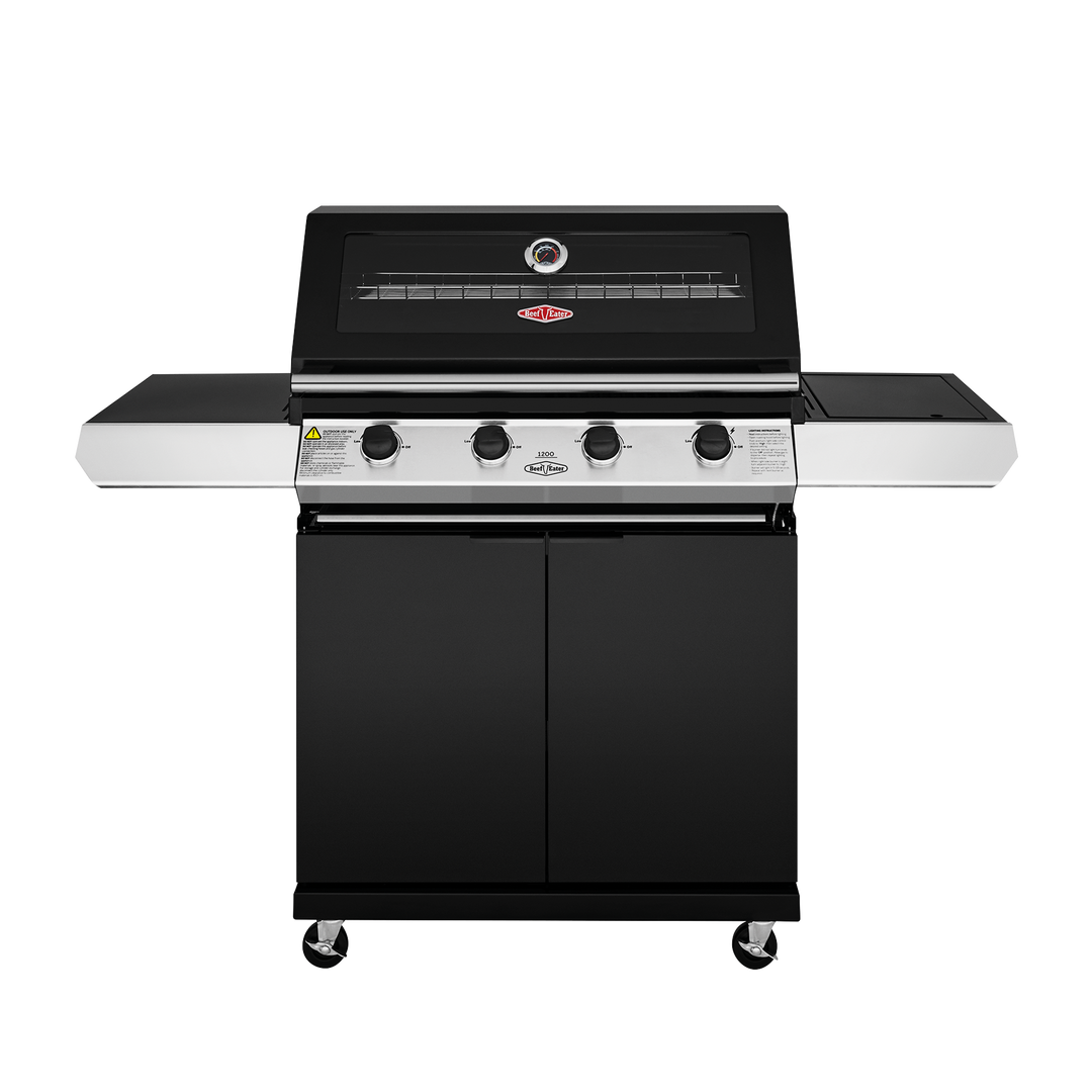 BEEFEATER BEEFEATER 1200 SERIES FREESTANDING BBQ 4 BURNER BLACK ENAMEL